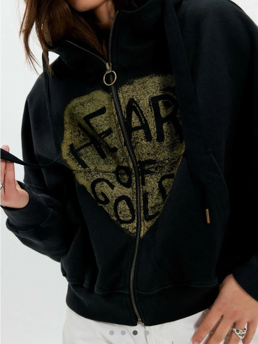 Free People x Ragabond Heart of Gold Zip up Hoodie - Picture 3 of 5